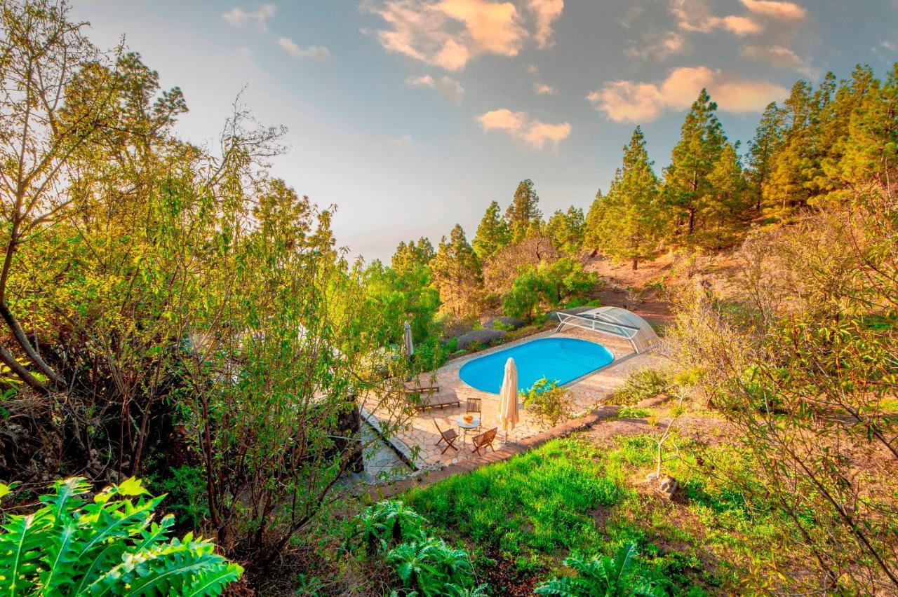 Feriendomizil Finca Tijarafe Mit Beheiztem, Abdeckbarem Pool Luaran gambar